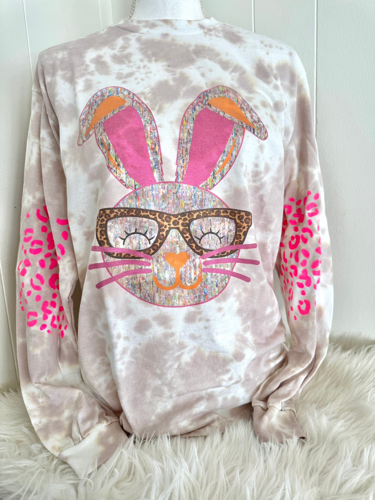 Pink leopard bunny