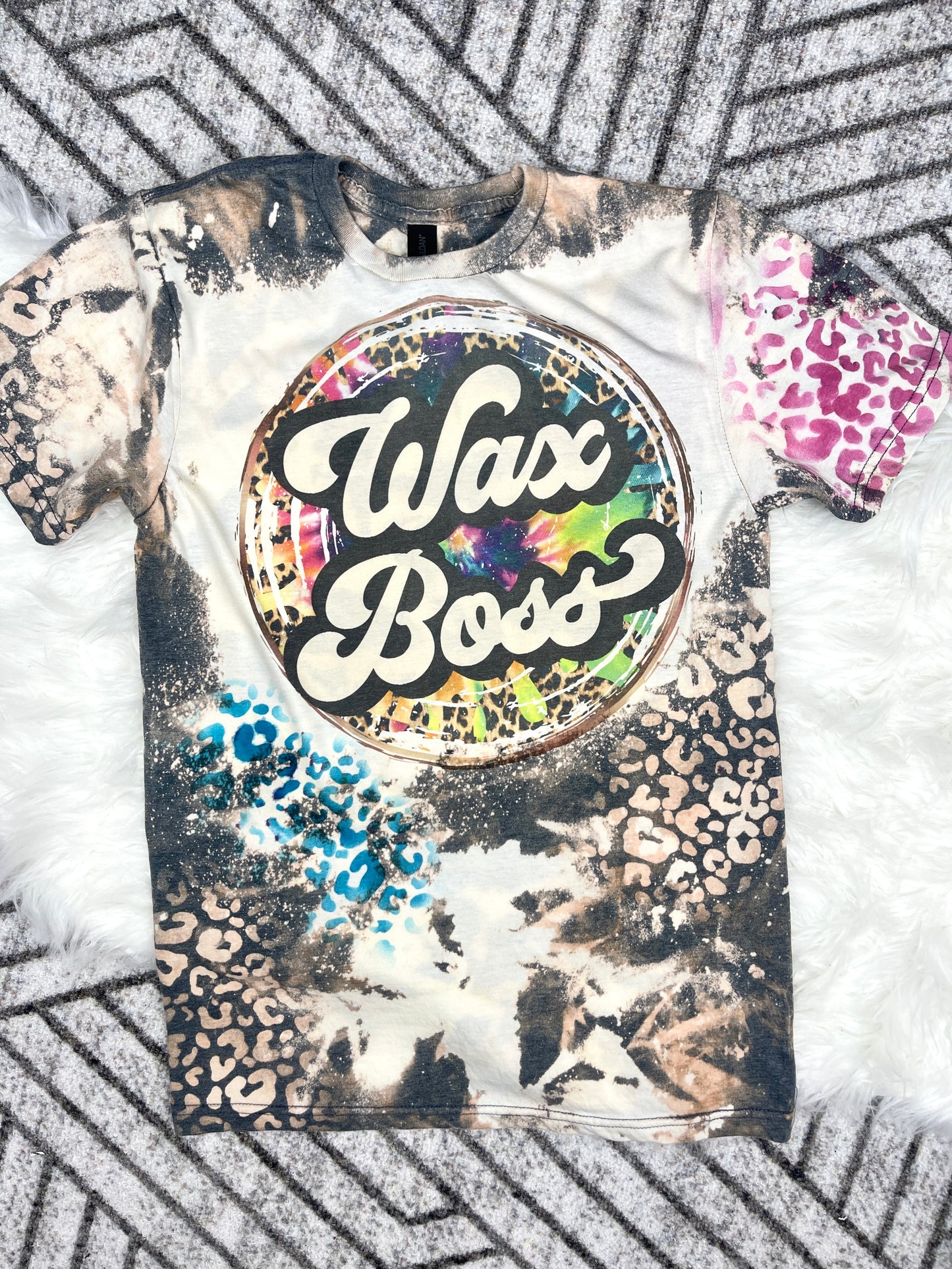 Wax boss bleached colorful leopard