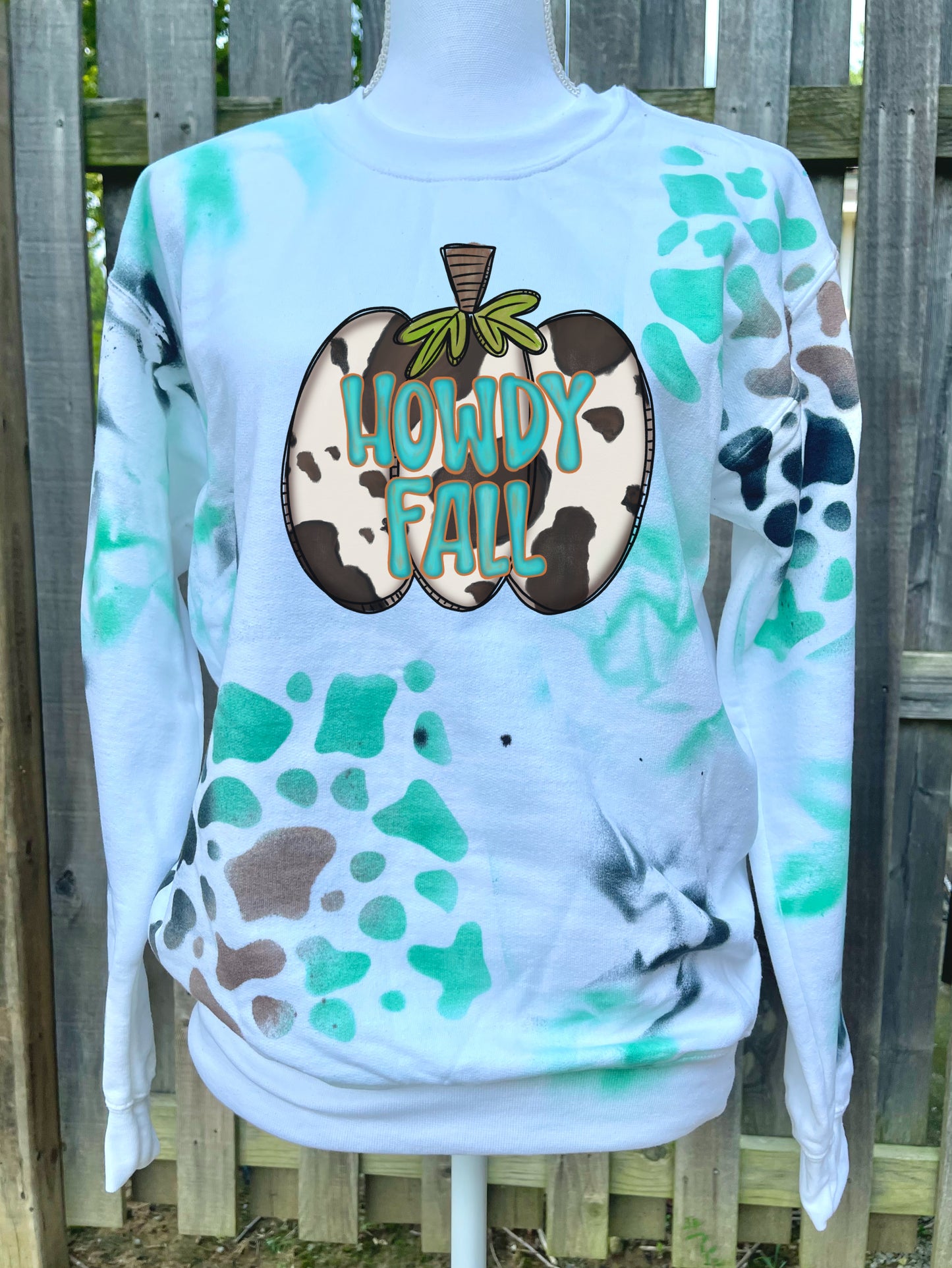 Howdy Fall cow print dyed