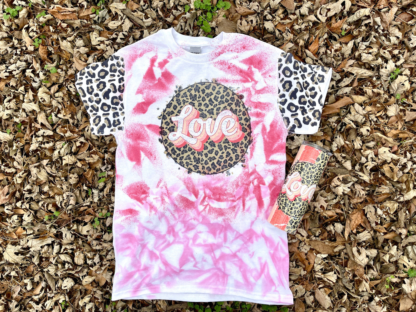 Bundle tee/tumbler leopard love