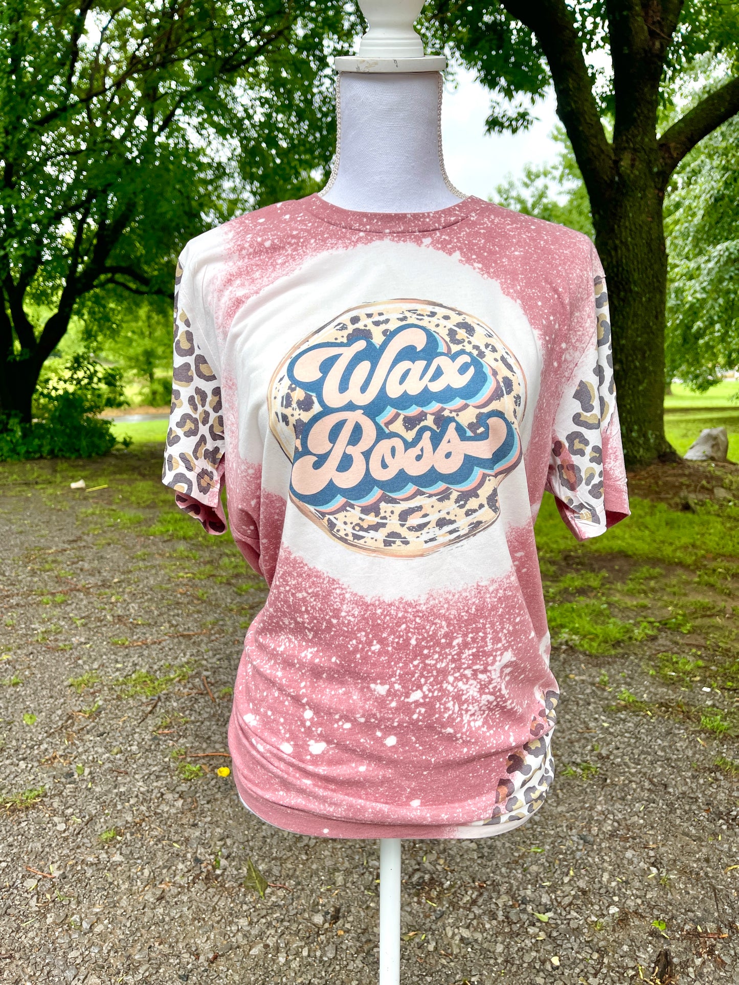 Wax boss leopard patched mauve