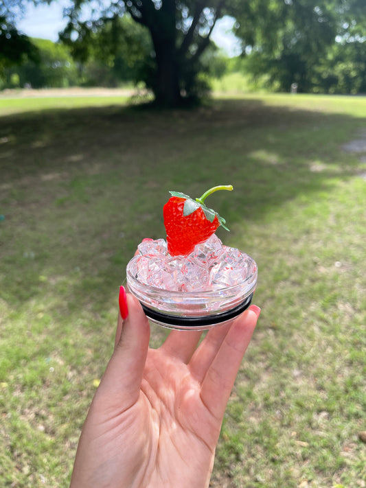 Strawberry ice lid