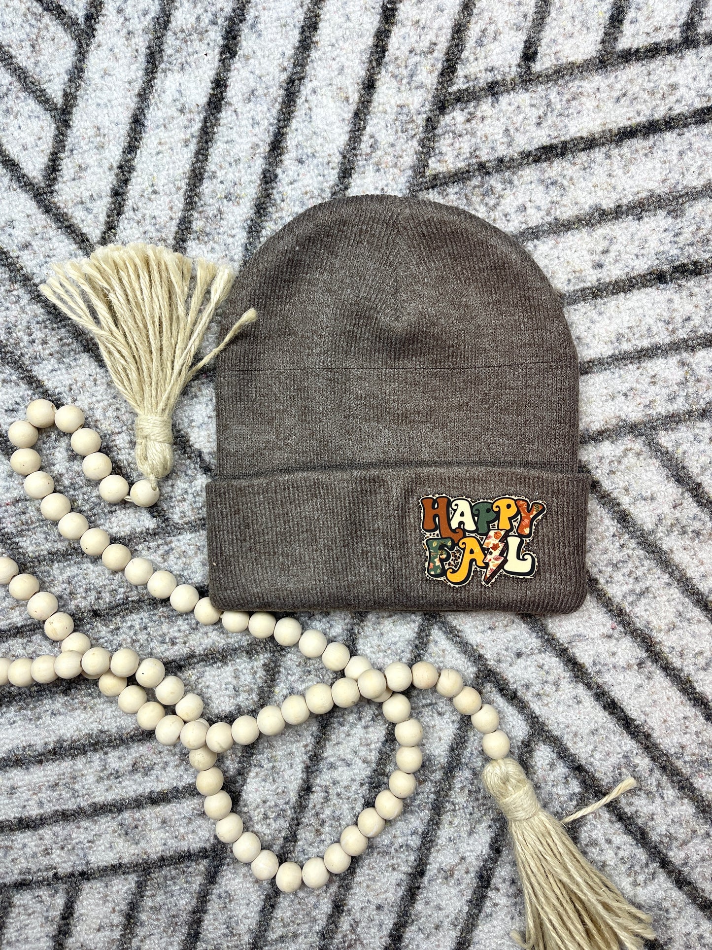 Adult Happy Fall Beanie