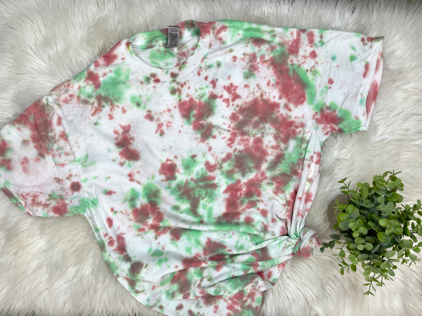 Red/Green tie dye blank