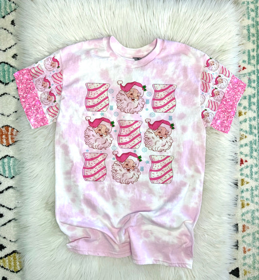 Pink Santa Faux Glitter