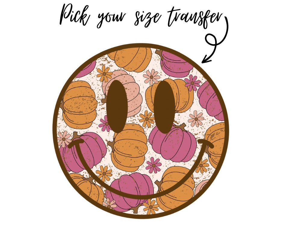 Pink/Mustard pumpkin transfer