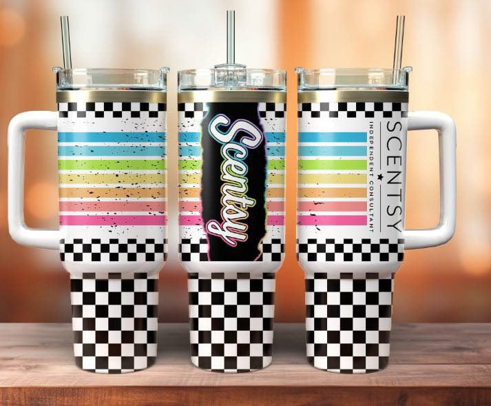 S C E N T S Y checkered rainbow