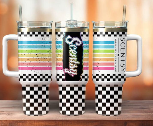 S C E N T S Y checkered rainbow