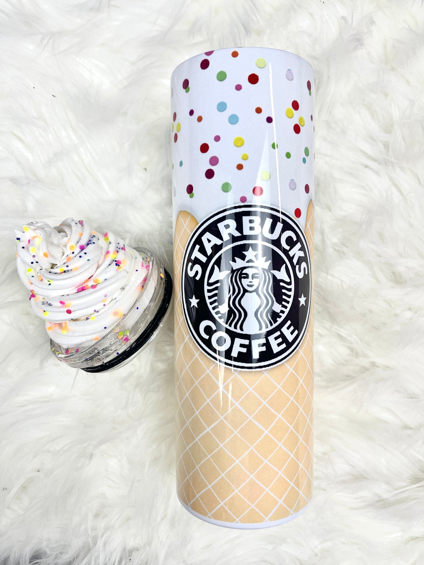 Ice cream sprinkled tumbler