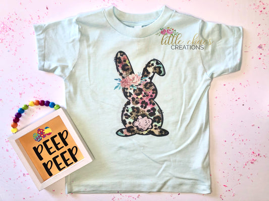 Leopard bunny kids tee