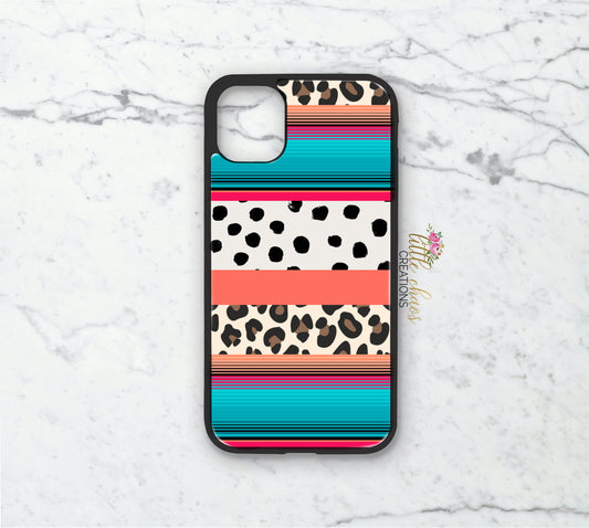 Serape/polka dot phone case