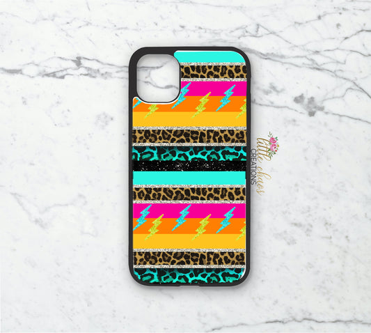 Neon lightning bolt phone case