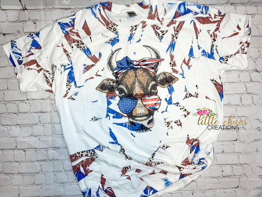 Leopard 4th of july cow
