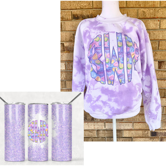 Bundle tee/tumbler lavender monogram