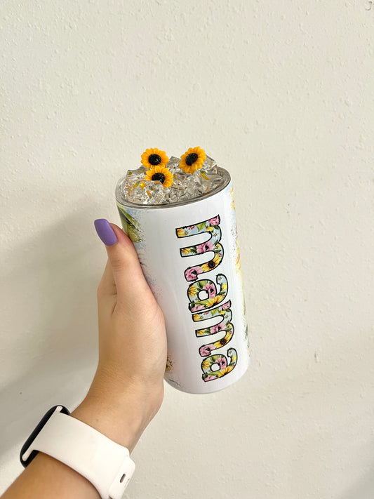 Custom Sunflower name tumbler