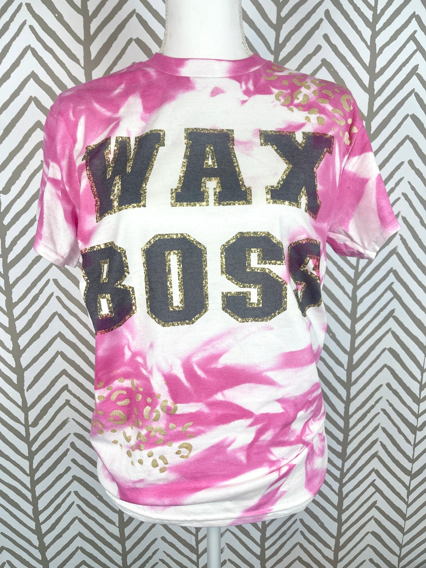 Pink wax boss gold leopard