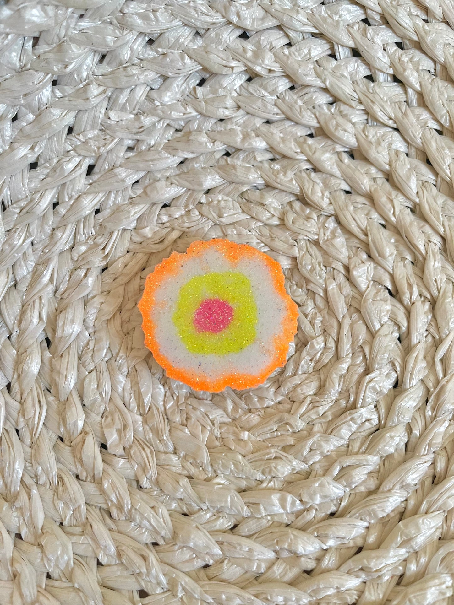 Pink/orange neon geode phone grip